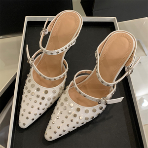 Sandalias de Tacón Alto con Correa Transparente en el Tobillo y Punta Puntiaguda, Novedad de Moda 2025, con Función de Aumento de Altura para Verano y Otoño - Product Image 6