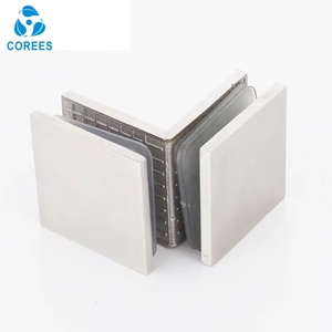 مشبك زجاج من الفولاذ المقاوم للصدأ مصبوب بدقة، مشبك تثبيت للقواطع الزجاجية، مفصلة زجاجية بزاوية 90 درجة، تصميم عصري للحمام سهل التركيب - Product Image 2