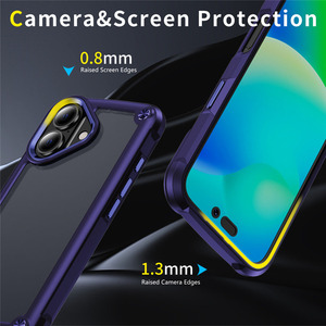 Telaio in metallo Anti Shock per paraurti rigido per PC traslucido opaco posteriore custodia per <span class=keywords><strong>iPhone</strong></span> 16 Plus 15 14 <span class=keywords><strong>13</strong></span> 12 11 - Product Image 3
