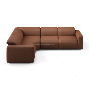 Sillón Reclinable Modular de Cuero FERLY, Seccional en Forma de L de 4 Piezas para Muebles de Sala de Estar - Product Image 5