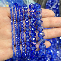 Perles Rondelles en Verre Recyclé Plaqué AB 39 Couleurs, Perles de Cristal Facettées pour Bijoux Bohèmes Empilables Maximalistes de Festival