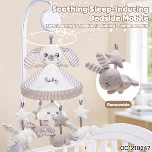 Jouet musical rotatif suspendu pour berceau de bébé, avec <span class=keywords><strong>parapluie</strong></span> en peluche électrique mignon et clochette musicale - Product Image 2