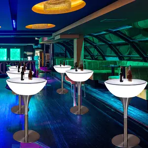 Customized Led Bar Tables Luminous Outdoor High Table Colorful Remote Control Cocktail Bar Table