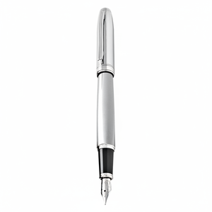 Penna Stilografica Cromata con Punta in Acciaio Inossidabile 0.5mm per Studenti di Finanza, Scatola Regalo Inclusa - Product Image 2
