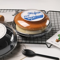 Boîtes à gâteaux rondes en plastique noir de 4 pouces JL-636 pour emballage de cheesecake, contenants jetables pour boulangerie, vente en gros, desserts à emporter