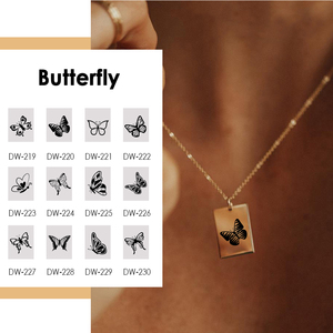 Collar minimalista de oro de 14 quilates para mujer, colgante de mariposa de acero inoxidable <span class=keywords><strong>316</strong></span>, joyería para mujer - Product Image 2