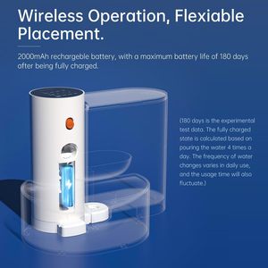 Fontaine à eau automatique intelligente pour chat, sans fil, luxueuse, alimentée par batterie, avec séparation eau propre/eau sale et fonction de charge - Product Image 2