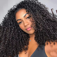 Perruque Lace Frontale en Cheveux Humains Afro 13*4, Dentelle Transparente, Densité 300%, Sans Colle, Pré-coupée pour Femmes