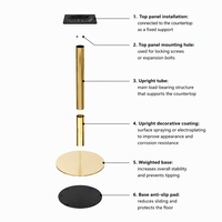 Pied de table rond en acier inoxydable commercial, support de table robuste pour restaurant, café et bistrot