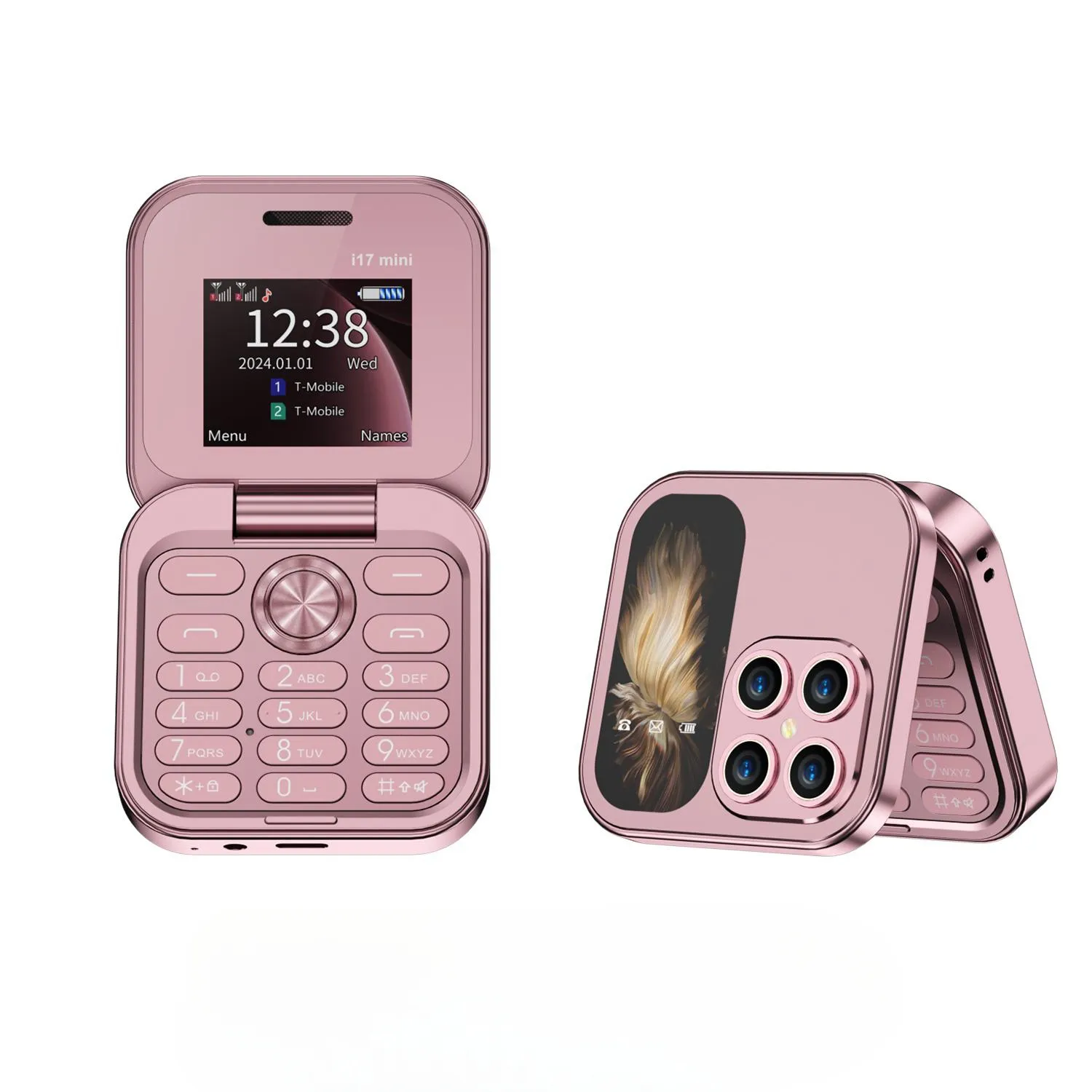 Mini teléfono móvil con tapa, Radio FM, lista negra de voz, marcación rápida, vibración, tarjeta 2SIM, pantalla pequeña, teléfono plegable