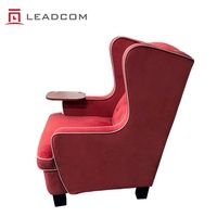 LEADCOM LS-855 Fauteuil de cinéma VIP capitonné de luxe de style européen avec dossier ailé et tablette en bois pour salles de cinéma et de théâtre