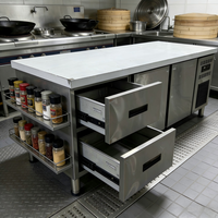 Vitrine Réfrigérée Commerciale 1,5 m Écoénergétique Double Température Grande Capacité Personnalisable pour Salades, Pizzas et Plats d'Accompagnement