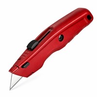 Couteau utilitaire premium WORKPRO, rétractable, tout métal, robuste, coupe-boîte, lame à changement rapide, couteau à lame, 2 lames supplémentaires, 6.3