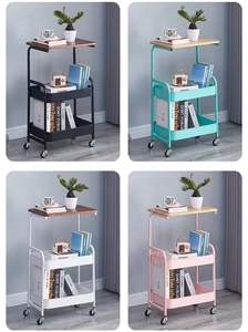 Custom all'ingrosso metallo <span class=keywords><strong>3</strong></span> Tier Utility carrello di stoccaggio lato tavolo organizzatore carrello di stoccaggio di rotolamento scrivania con ruote di bloccaggio - Product Image 6