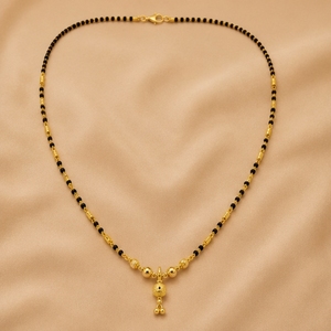 22K Gold Traditional Mangalsutra Necklace for Women Black Bead Chain Designer Bridal Daily Wear Jewelry Gift - Product Image 2