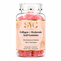 Gummies de Collagène et Acide Hyaluronique SYC BIO pour Nutrition Quotidienne, 60 Gummies, 120g, Marque Privée, OEM, ODM, Prix d'Usine, Vente en Gros