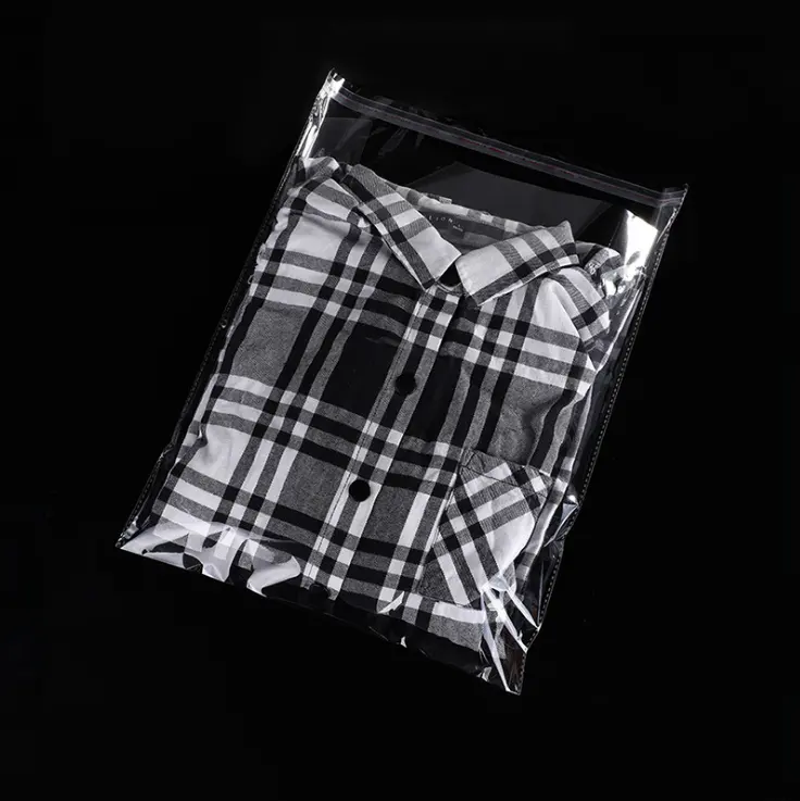 Şeffaf Polybag güçlü kendinden yapışkanlı sızdırmazlık şeffaf Opp kendinden yapışkanlı plastik torba