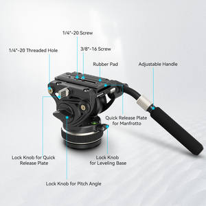 Cabezal de Video Fluido para Trípode de Alta Resistencia <span class=keywords><strong>SmallRig</strong></span> DH10 con Base Plana y Mango Ajustable, Trípode 4165 - Product Image 3