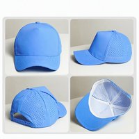 Casquette de golf et de baseball personnalisée OEM avec logo en caoutchouc, 5 panneaux, séchage rapide, imperméable, perforations découpées au laser