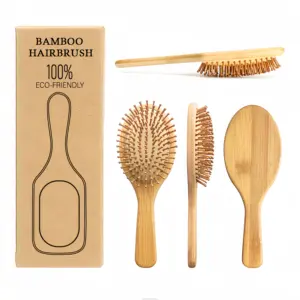 Wooden Hair Comb Oem Professional Free Sample Hair Styling Tools 100% Natural Bamboo Wooden Hair Brush Comb For Women