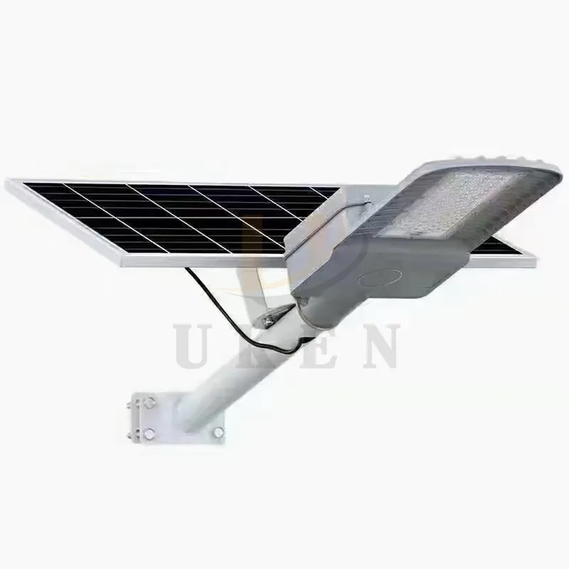Semua dalam dua lampu jalan Set Harga 5000 watt Panel surya dengan tiang baterai perumahan Led Split lampu jalan surya