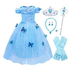 TV & Movie Trajes Anna Elsa Princesa Trajes para Crianças Halloween Festa de Natal Cosplay Fancy Dresses Meninas Snow Prom Gown - Product Image 5