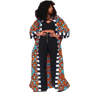 Stile <span class=keywords><strong>etnico</strong></span> africano da <span class=keywords><strong>donna</strong></span> stampato Patchwork Maxi lungo lungo Dashiki Cardigan giacca da <span class=keywords><strong>donna</strong></span> - Product Image 5