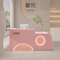 Bureau de réception blanc personnalisé à vendre Design moderne LED en bois pour bureau Bar Salon de beauté Hôtel Spa Centre