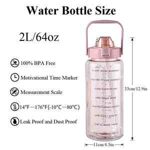 <span class=keywords><strong>Botella</strong></span> de agua deportiva de 2 <span class=keywords><strong>litros</strong></span> con pajita para hombre y mujer, para Fitness botellas de agua, agua fría para exteriores, con marcador de tiempo - Product Image 6