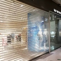 Porte de sécurité automatique en alliage moderne en PVC à l'aspect esthétique, anti-effraction, pour les devantures de magasins, les entrepôts, les hôpitaux