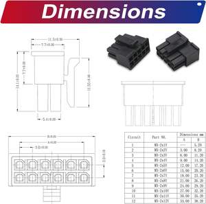 Yoeruyo สายรัดสายไฟ22 AWG Pre-crimped Molex <span class=keywords><strong>3</strong></span>.0mm แถวคู่2X1/<span class=keywords><strong>2</strong></span>/<span class=keywords><strong>3</strong></span>/4/5/6-PIN ตัวเครื่องทองแดง (MX3.0คู่) - Product Image 6