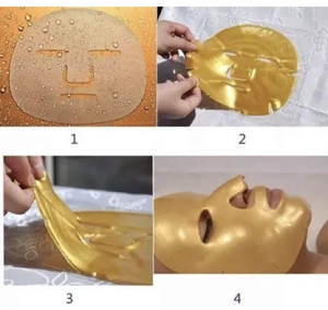 Masque facial en feuille de bio-collagène or 24 carats, hydratant, anti-âge, nourrissant, masque cristallin pour peaux grasses/combinaison - Product Image 5
