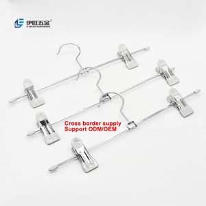 YIWANG Adjustable <b>Clothes</b> Coat Hanger Metal Pants Hanger with <b>Clips</b> - Product Image 1
