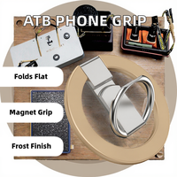 ATB-Support magnétique ultra-fin givré pour téléphone portable, sangle pliable avec anneau pour téléphone portable