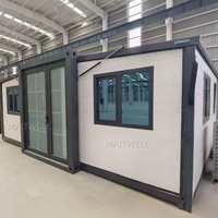 Casa Contenedor de Acero Prefabricada Expandible Directa de Fábrica, Personalizada, de Dos Dormitorios y Una Sala de Estar, para Acampar y Familias