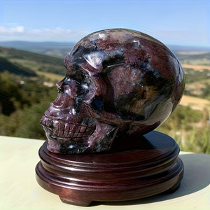 Calaveras de cristal de granate talladas a mano, naturales, al por mayor, para regalo - Product Image 5