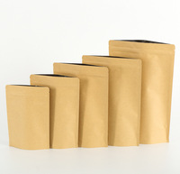 Sacs en papier kraft brun et blanc bon marché, debout, pour l'emballage alimentaire, avec fermeture éclair et fenêtre, sacs en papier kraft debout