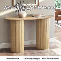 Table console moderne de luxe avec panneau en MDF rigide pour salon, couloir, taille et couleur personnalisables, finition bois naturel