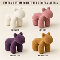 Fauteuil de salon individuel haut de gamme en forme de poney de dessin animé, fauteuil décoratif minimaliste couleur crème pour hall d'hôtel et balcon de maison