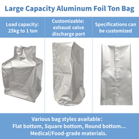 Sac FIBC de 1 tonne anti-statique, thermoscellable, doublé de feuille d'aluminium, avec bec verseur et logo personnalisé pour l'emballage de produits chimiques