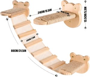 Mur en bois fait main, marches, structure d'escalade murale, échelle pont d'arbre, pilier - Product Image 2