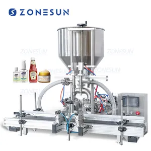 ZONESUN-ZS-DTGT2 automática para crema de cacahuete, bomba de pistón, máquina rellenadora de pasta líquida gruesa de miel