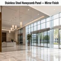 Panel de Acero Inoxidable 304/316 con Diseño de Panal de Abeja, Acabado Espejo, Granulado Arenado, Ligero, Moderno, para Paredes de Hoteles, Villas y Ascensores