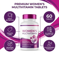 Özel Marka Yetişkin Kadınlar İçin Multivitamin Mineral Tabletleri Vitamin D Vitamin C Çinko Günlük Besin Takviyesi 60 Tablet