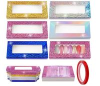 Scatole OEM economiche personalizzate in materiali riciclati con fessure, scatole per unghie in cartone bianco goffrato con finestra trasparente