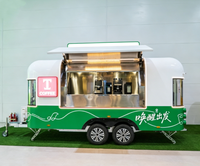 Remorque à café mobile en acier inoxydable de 14,8 pieds entièrement équipée, camion de crème glacée, camion de barbecue, camion de hamburgers, camion de pizzas, camion de boissons fruitées, camion de restauration
