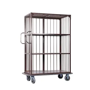 Competitive price hotel 150kgs capacity laundry stainless steel linen trolley