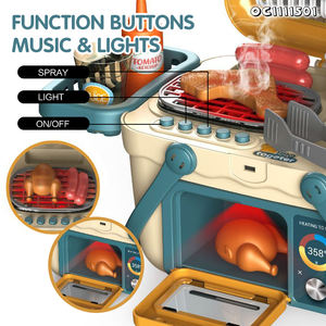 Ensemble de jouets de <span class=keywords><strong>cuisine</strong></span> Montessori pour enfants, mini barbecue de jeu, articles ménagers, <span class=keywords><strong>simulation</strong></span> pour filles avec valise - Product Image 5