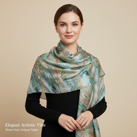 Kustomisasi Grosir Syal Sutra Jacquard Cetak Bunga Vintage Panjang untuk Wanita Desain Merek Mewah Lembut Elegan OEM/ODM