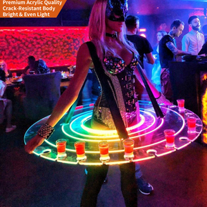 Plateau de dégustation de <span class=keywords><strong>champagne</strong></span> en acrylique personnalisé, présentoir de bouteilles, support de bouteilles en acrylique éclairé par LED - Product Image 1